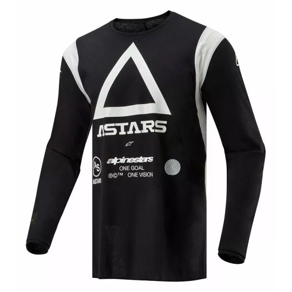 Tricouri MX-Enduro Alpinestars Tricou Moto MX/Enduro Techdura Black/White 24