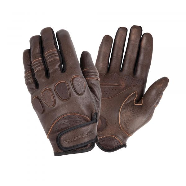 Gloves Racing Tucano Urbano Leather Gloves GIG Pro D3O Brown