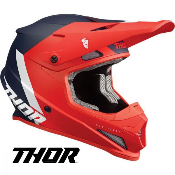Helmets MX-Enduro Thor Moto MX Helmet Sector Chev Red/Navy