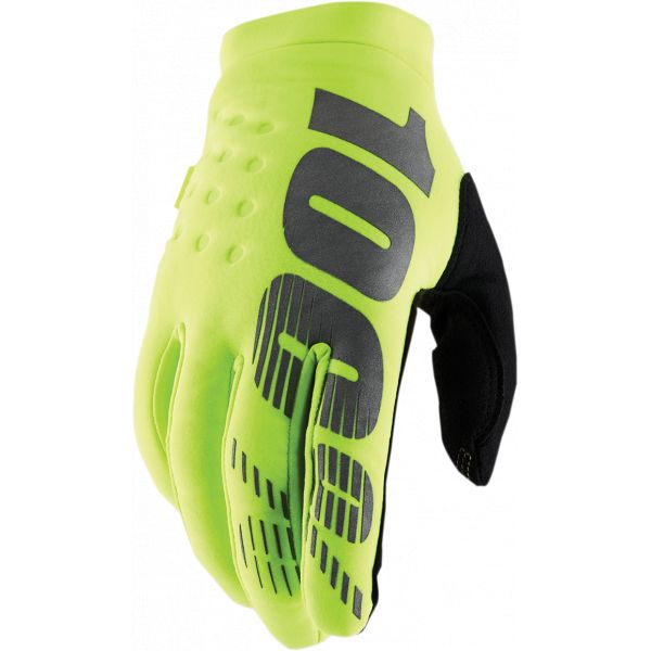 Manusi MX-Enduro Copii 100 la suta Manusi Enduro Copii Brisker Yellow Fluo