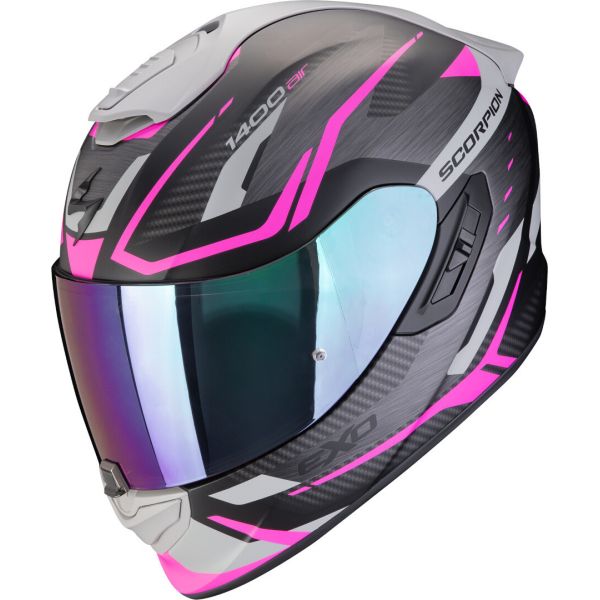 Full face helmets Scorpion Exo Full-Face Moto Helmet EXO 1400 Evo 2 Air Accod Black Matt/Pink 24