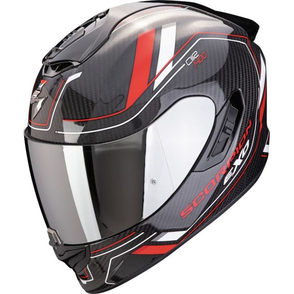 Full face helmets Scorpion Exo Full-Face Moto Helmet EXO 1400 Evo 2 Carbon Air Mirage Black/Red/White 24