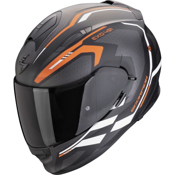 Full face helmets Scorpion Exo Full-Face Moto Helmet EXO 491 Kripta Black Matt/Orange 24