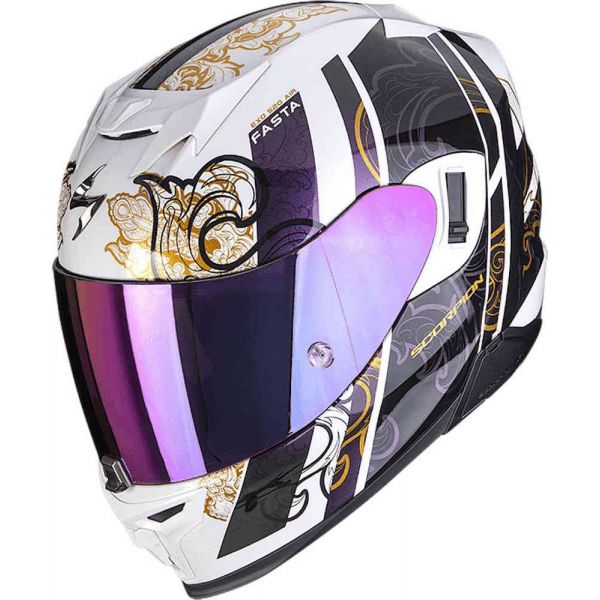 Full face helmets Scorpion Exo Moto Helmet Full-Face 520 Evo Air Fasta Alb Cameleon