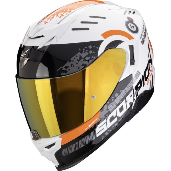 Full face helmets Scorpion Exo Full-Face Moto Helmet EXO 520 Evo Air Titan White/Orange 24