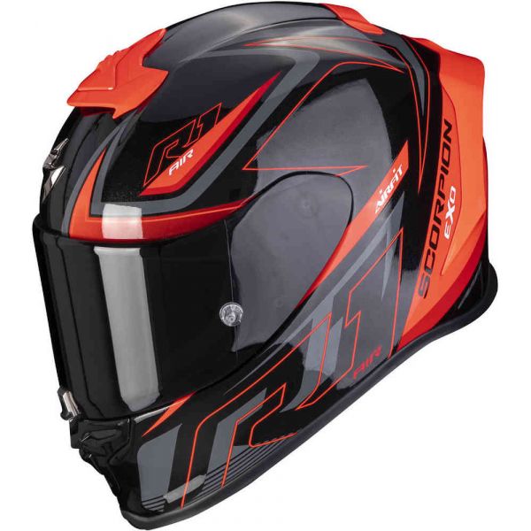  Scorpion Exo Moto Helmet Full-Face Evo Air Gaz Negru/Rosu