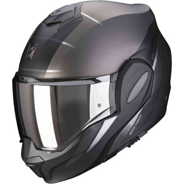  Scorpion Exo Moto Flip-Up Helmet Exo-Tech Primus Silver Matt/Black 2022
