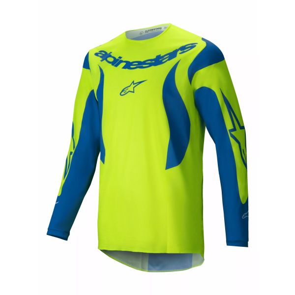 Tricouri MX-Enduro Alpinestars Tricou Moto MX/Enduro Fluid Haul Yellow/Blue 24