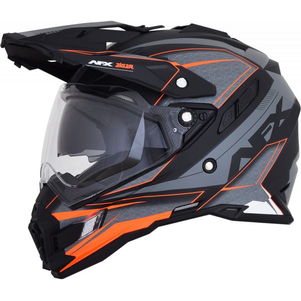 ATV Helmets AFX FX-41DS Eiger Adventure Dual Sport Helmet Frost Gray/Orange