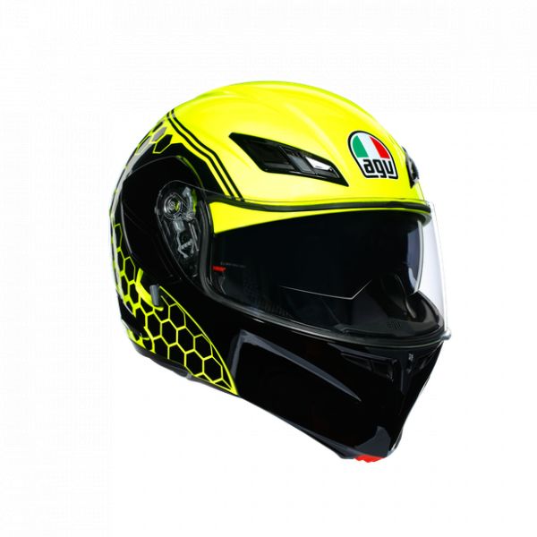 AGV Helmets AGV Flip Up Moto Helmet Compact St E2205 Multi Plk Detroit Yellow Fluo/Black