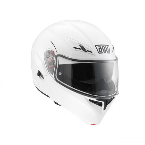  AGV Flip Up Moto Helmet Compact St E2205 Solid Plk White