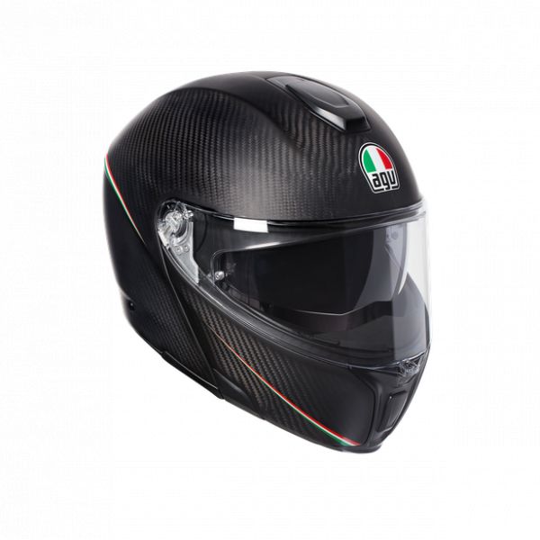 AGV Helmets AGV Flip Up Moto Helmet Sportmodular E05 Multi Mplk Tricolore Matt Carbon/Italy