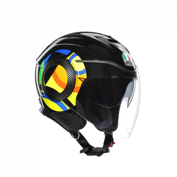  AGV Jet Moto Helmet Orbyt  E2205 Top Sun&Moon 46 Black
