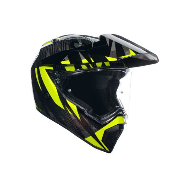 AGV Helmets AGV Moto Helmet Ax9 Agv E2206 Mplk Steppa Carbon/Grey/Yellow Fluo 24