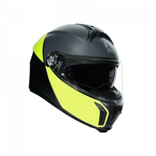 AGV Helmets AGV Moto Helmet Flip-Up E2206 Multi Mplk Balance Matt Black/Yel Fl/Grey