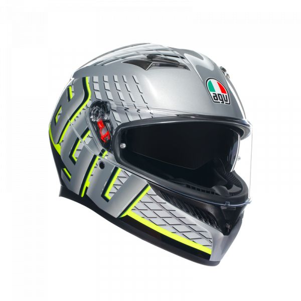 AGV Helmets AGV Moto Helmet Full-Face K3 E2206 Mplk Fortify Grey/Black/Yellow Fluo