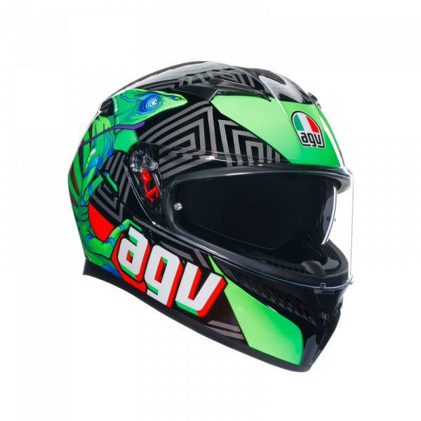 AGV Helmets AGV Moto Helmet Full-Face K3 E2206 Mplk Kamaleon Black/Red/Green