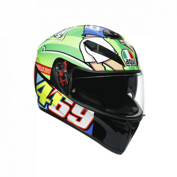 AGV Helmets AGV Moto Full-Face Helmet K3 Sv  E2205 Top Mplk Rossi Mugello 2017