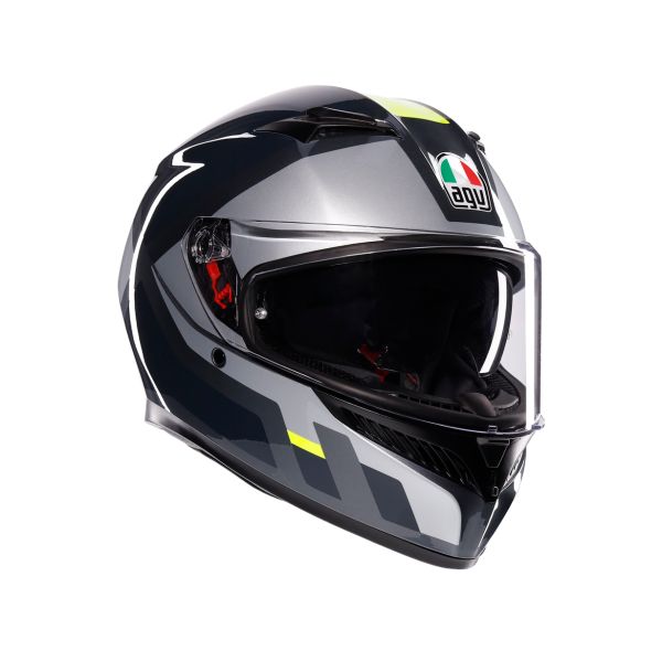 AGV Helmets AGV Moto Helmet K3 Agv E2206 Mplk Shade Grey/Yellow Fluo 24