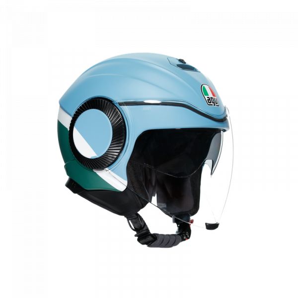 Casti Moto AGV AGV Casca Moto Open-Face Orbyt E2205 Multi Block Matt Iron Blue/Green/Wh