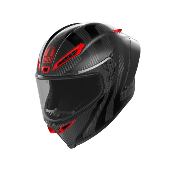 AGV Helmets AGV Moto Helmet Pista Gp Rr Agv E2206 Dot Mplk Intrepido Matt Carbon/Black/Red 24