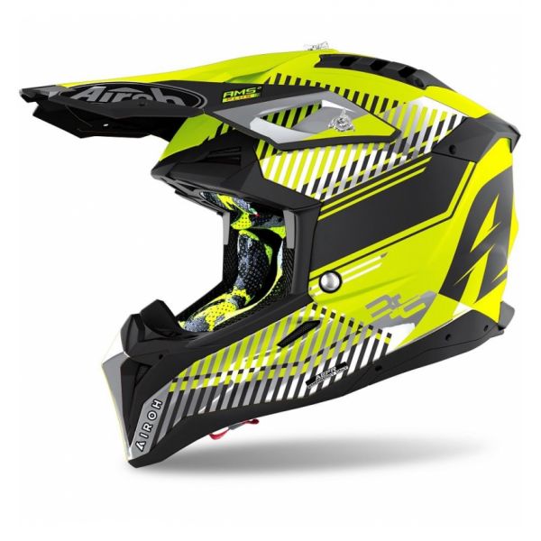 Casti Cross-Enduro Airoh Casca Moto Enduro AVIATOR 3 WAVE YELLOW MATT