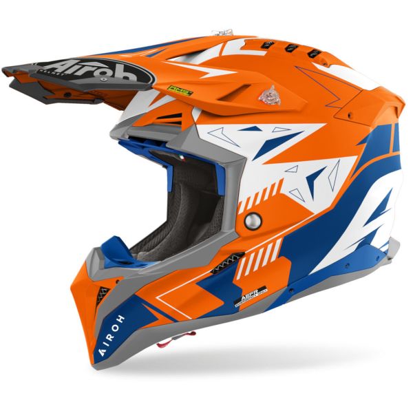 Helmets MX-Enduro Airoh Moto MX/Enduro Helmet Aviator 3 Spin Orange Fluo Matt 24
