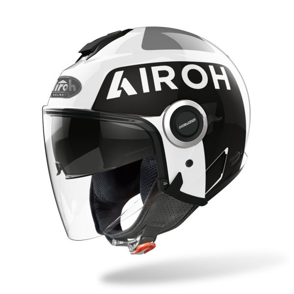  Airoh Moto Helmet Jet Helios Up White Gloss