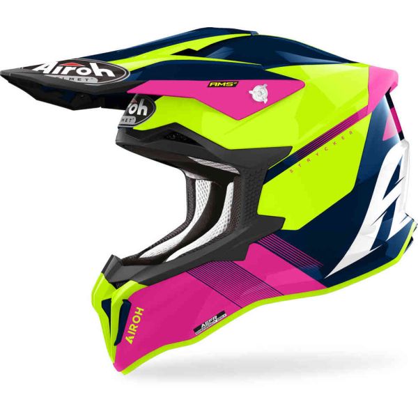 Helmets MX-Enduro Airoh Moto MX/Enduro Helmet Strycker Blazer Blue/Pink 24