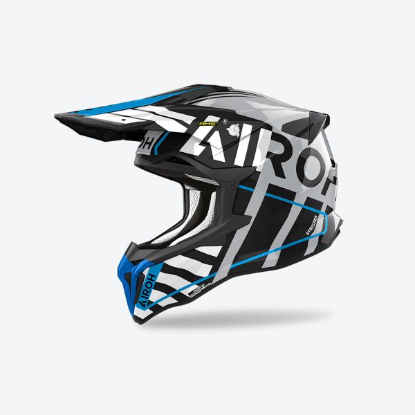  Airoh Moto MX/Enduro Helmet Strycker Brave Blue/Grey 24
