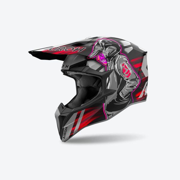 Helmets MX-Enduro Airoh Mx/Enduro Helmet Wraaap Cyber Red Matt 24