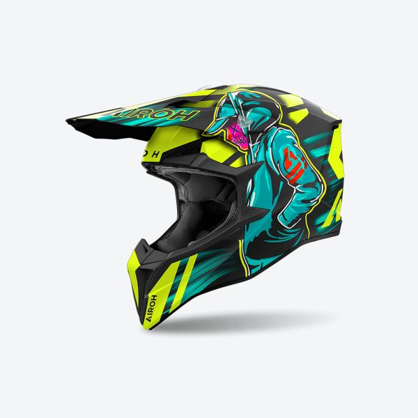 Helmets MX-Enduro Airoh Mx/Enduro Helmet Wraaap Cyber Yellow Matt 24