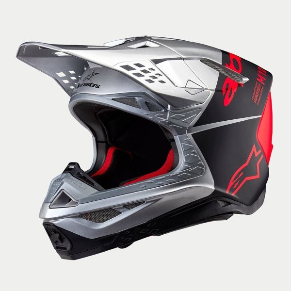 Helmets MX-Enduro Alpinestars Enduro/MX Moto Helmet Supertech M10 Flood Orange/Gray/Black 24