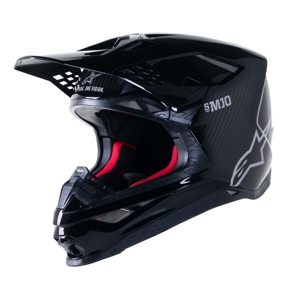 Helmets MX-Enduro Alpinestars Enduro/MX Moto Helmet Supertech M10 Solid Carbon Glossy 24