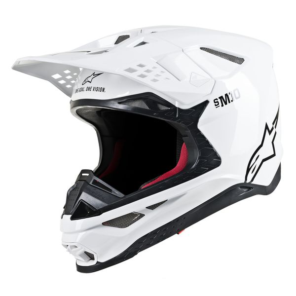 Helmets MX-Enduro Alpinestars Enduro/MX Moto Helmet Supertech M10 Solid MX White Glossy 24
