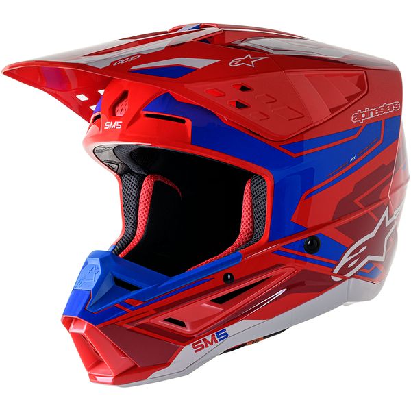 Helmets MX-Enduro Alpinestars Enduro/MX Moto Helmet Supertech M5 Action Red/Blue 24