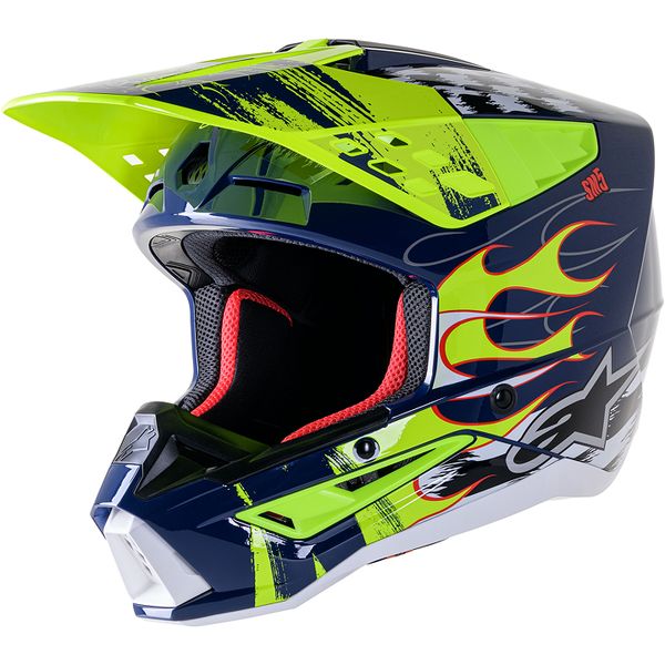 Helmets MX-Enduro Alpinestars Enduro/MX Moto Helmet Supertech M5 Rash Navy/Yellow 24