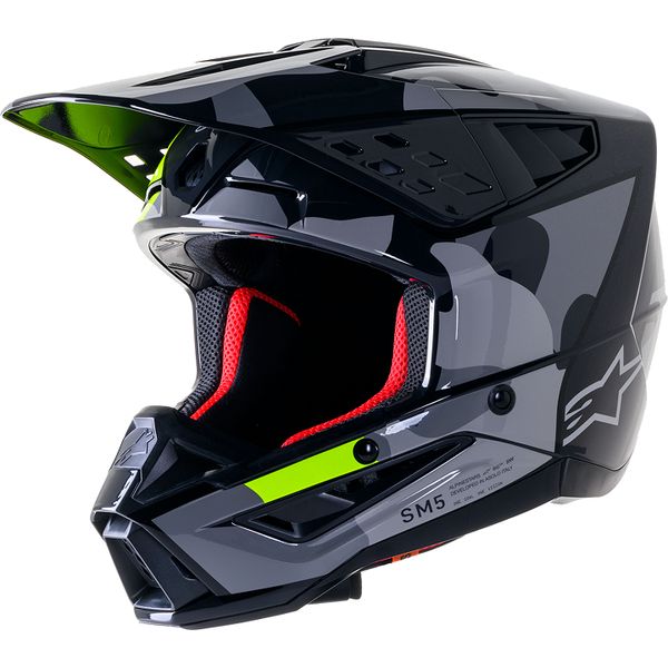 Casti Cross-Enduro Alpinestars Casca Moto Enduro/MX Supertech M5 Rov2 Gray/Yellow 24