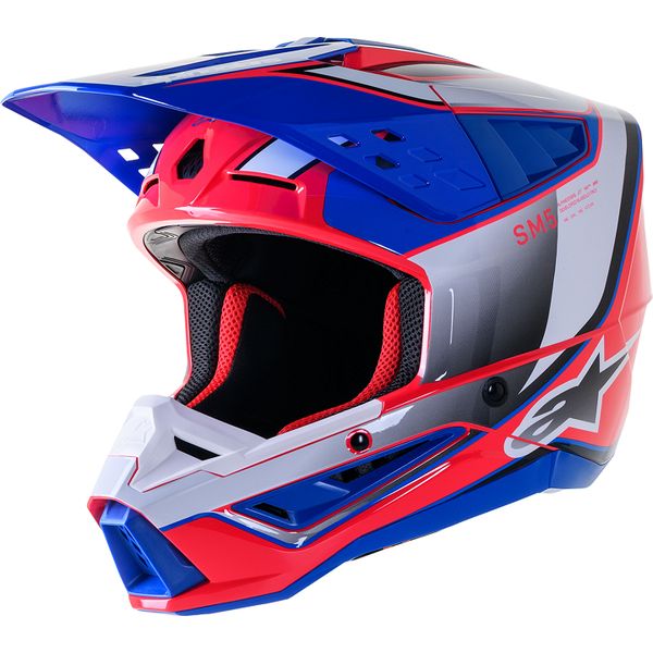 Casti Cross-Enduro Alpinestars Casca Moto Enduro/MX Supertech M5 Sail Pink/Blue 24
