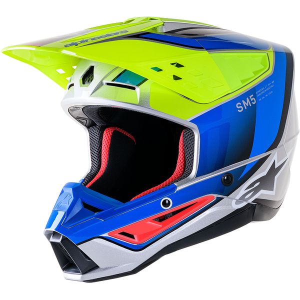 Helmets MX-Enduro Alpinestars Enduro/MX Moto Helmet Supertech M5 Sail Yellow/Blue 24