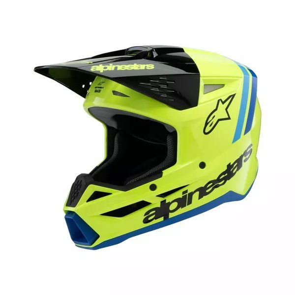 Casti MX-Enduro Copii Alpinestars Casca Moto MX/Enduro Copii Supertech M3 Youth Radium Yellow/Black/Blue 24