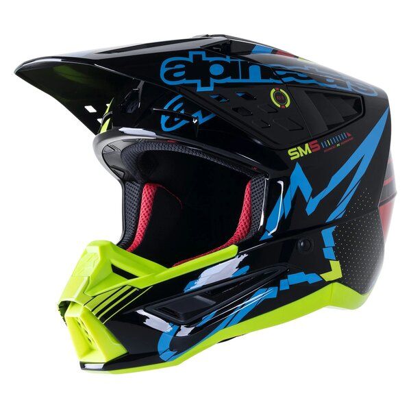  Alpinestars Casca Moto MX/Enduro Supertech S-M5 Action Black/Blue/Fluo Yellow 24 
