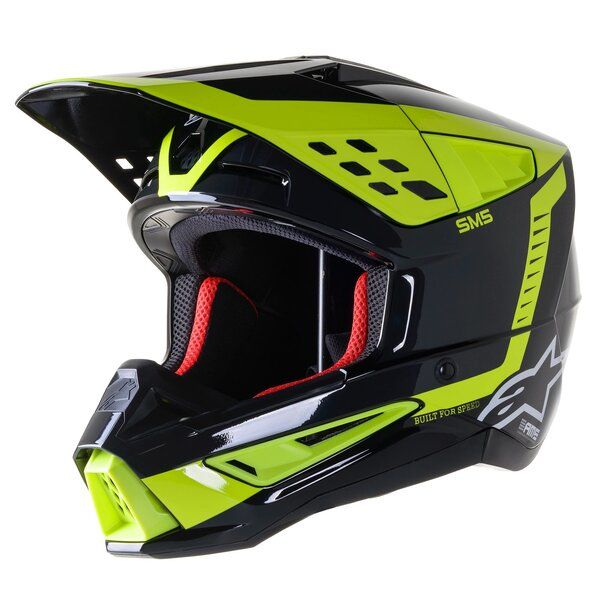 Helmets MX-Enduro Alpinestars Moto MX/Enduro Helmet Supertech S-M5 Beam Black/Fluo Yellow 24 
