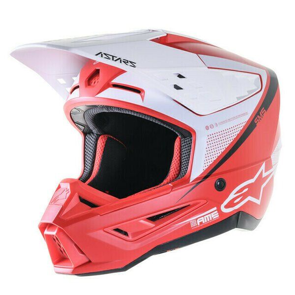 Helmets MX-Enduro Alpinestars Moto MX/Enduro Helmet Supertech S-M5 Rayon  White/Red 24 
