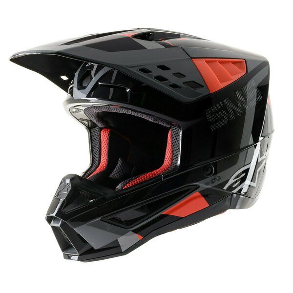 Helmets MX-Enduro Alpinestars Moto MX/Enduro Helmet Supertech S-M5 Rover Black/Fluo Red/Gray 24 