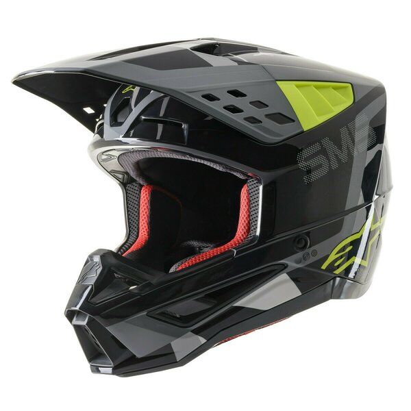  Alpinestars Moto MX/Enduro Helmet Supertech S-M5 Rover Black/Fluo Yellow/Gray 24 
