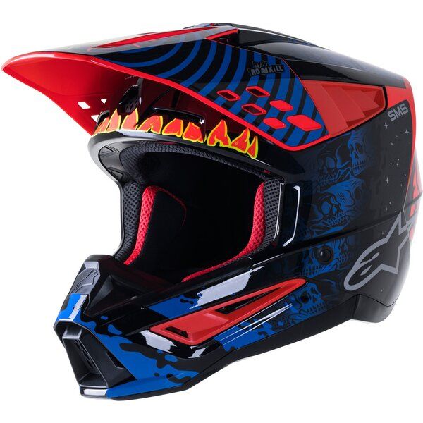  Alpinestars Moto MX/Enduro Helmet Supertech S-M5 Solar Flare Black/Blue/Red 24 