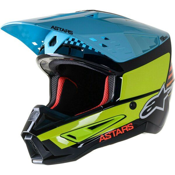Helmets MX-Enduro Alpinestars Moto MX/Enduro Helmet Supertech S-M5 Speed Black/Blue/Yellow 24 