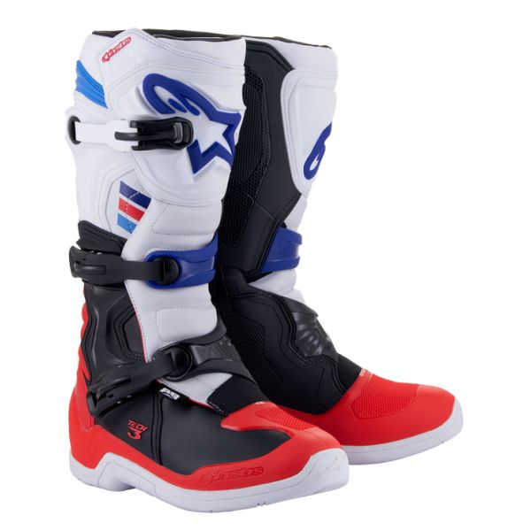 Cizme MX-Enduro Alpinestars Cizme Moto Enduro Tech 3 White/Red/Blue