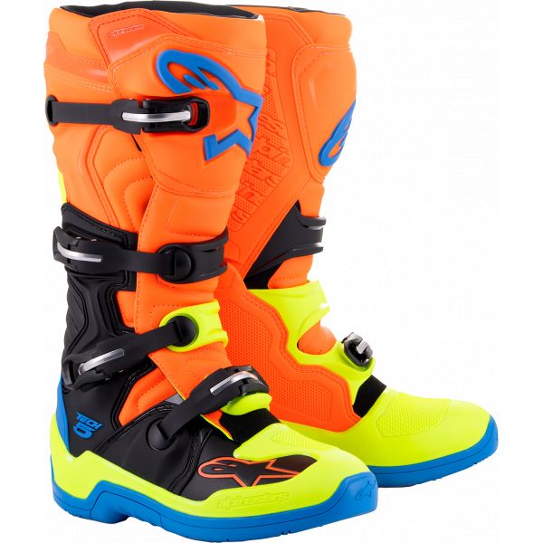 Boots MX-Enduro Alpinestars Moto MX Boot Tech 5 Orange/Blue/Yellow